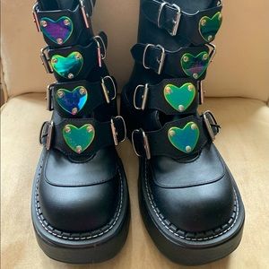 Demonia Cult vegan leather black boots size 8. Never been worn.